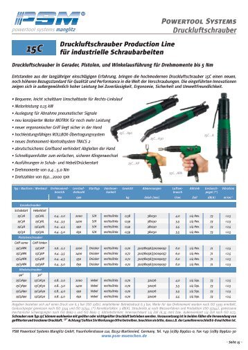 Powertool Systems Druckluftschrauber - psm-muenchen.de