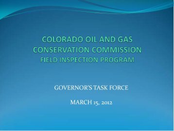 COGCC field inspection program