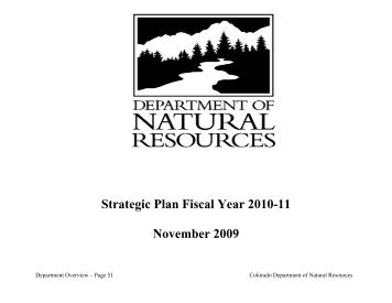 DNR FY11 Strategic Plan - Colorado Department of Natural ...