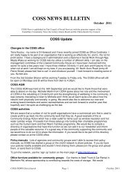 COSS NEWS BULLETIN - Healthy Christchurch