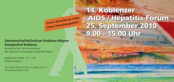 14. Koblenzer AIDS / Hepatitis-Forum 25. September 2010 9.00 - 15 ...