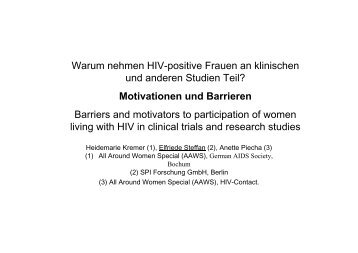 Warum nehmen HIV-positive Frauen an klinischen und anderen ...