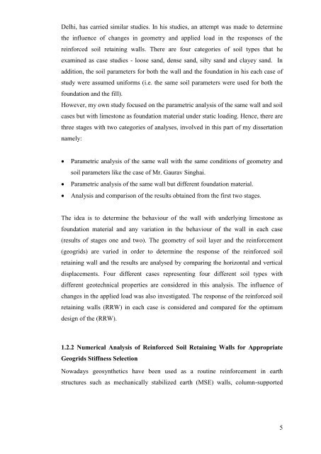 Parametric Studies on the Behaviour of Reinforced Soil Retaining