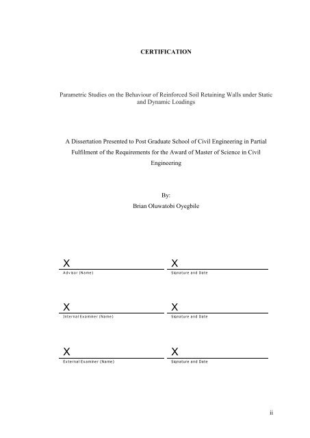 Parametric Studies on the Behaviour of Reinforced Soil Retaining