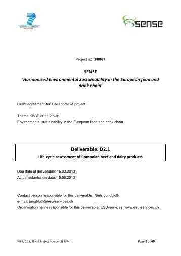 Life cycle assessment of Romanian beef and ... - ESU-services Ltd.