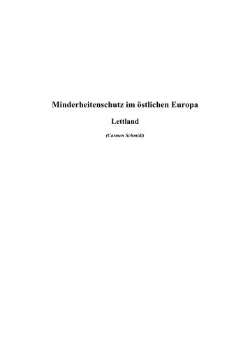 Minderheitenschutz im östlichen Europa