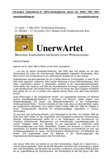Unerwartet - Information zu Hartmut Piekatz