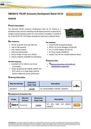 PIC24F Accessory Development Starter Kit for Android - Element14