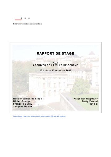 RAPPORT DE STAGE