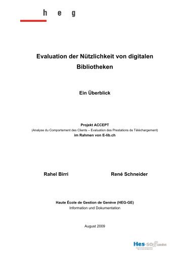 Evaluation der Nützlichkeit von digitalen Bibliotheken : Ein Überblick