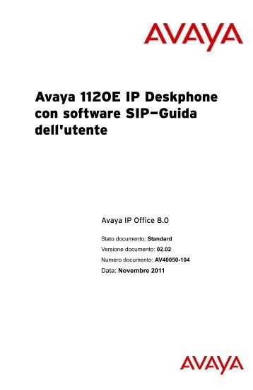 Avaya 1120E IP Deskphone con software SIP?Guida dell'utente