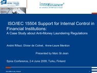 ISO/IEC 15504 Support for Internal Control in Financial Institutions: