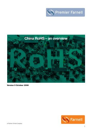 China RoHS – an overview - Farnell