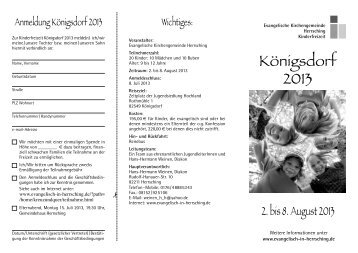 Königsdorf 2013 - Evangelische Kirchengemeinde Herrsching ...
