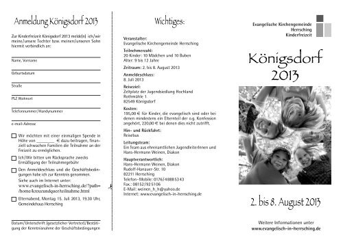 Königsdorf 2013 - Evangelische Kirchengemeinde Herrsching ...