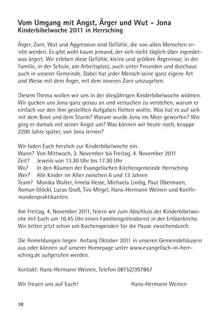 Gemeindebrief September bis November 2011 - Evangelische ...