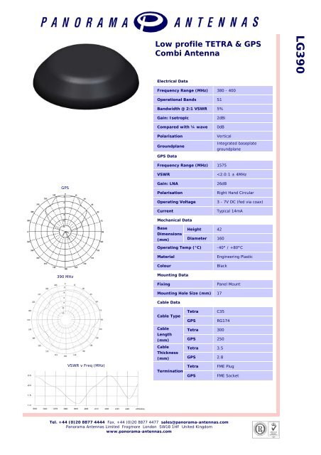 Low profile TETRA & GPS Combi Antenna