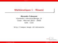 Mathématiques 1 : Résumé