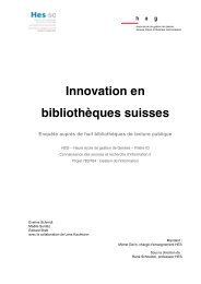 Innovation en bibliothèques suisses