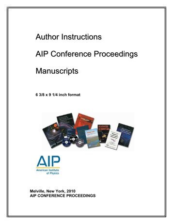 Author Instructions – AIP Conference Proceedings - Scitation ...