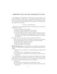 ASSESSMENT PLAN FOR THE MATHEMATICS ... - Skidmore College