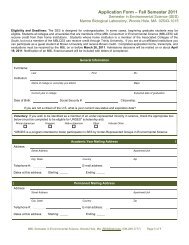 Semester in Environmental Science forms - Skidmore College