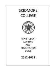 The Faculty Advising Program at Skidmore - Skidmore College