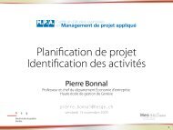 Planification de projet Identification des activités - Haute école du ...