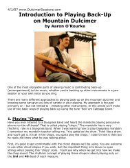 Introduction to Playing Back-Up on Mountain Dulcimer