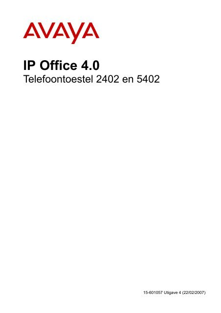 Telefoontoestel 2402 en 5402 - Avaya