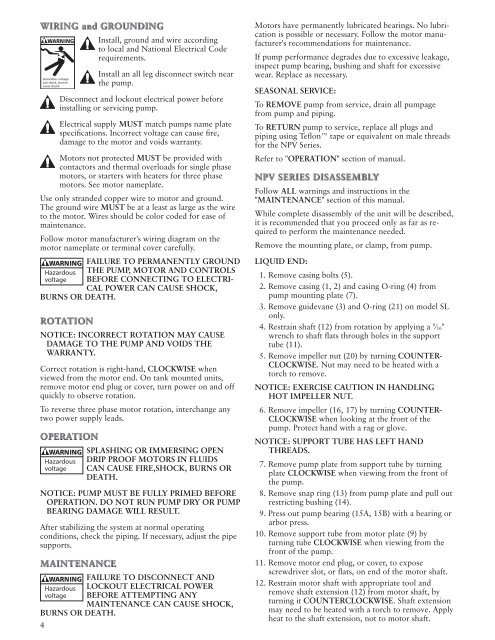 SHV & NPV & Operation Manual