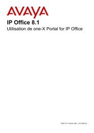 Utilisation de one-X Portal for IP Office - Avaya