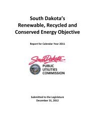 2012 - South Dakota Public Utilities Commission - State of South ...