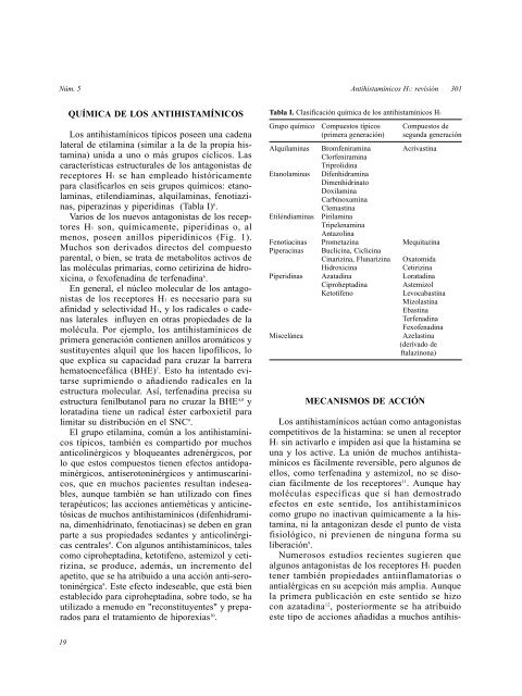 Antihistamínicos H1: revisión - Alergología e Inmunología Clínica