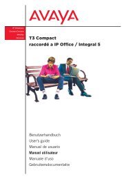 T3 Compact Manuel utilisateur - Avaya