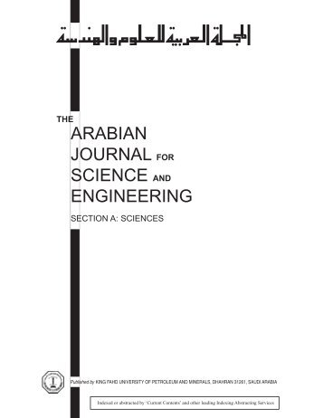 Front Matter - Arabian Journal for Science and Engineering - King ...