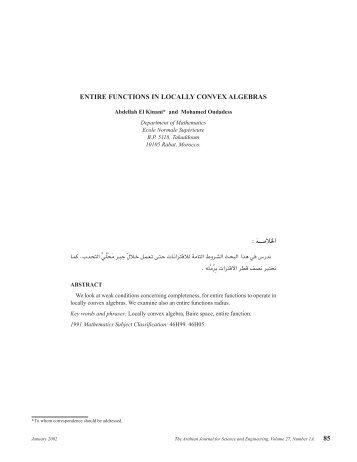 Entire Functions in Locally Convex Algebras Abdellah El Kinani ...