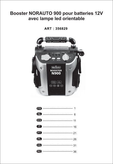 Booster NORAUTO 900 pour batteries 12V avec lampe led orientable