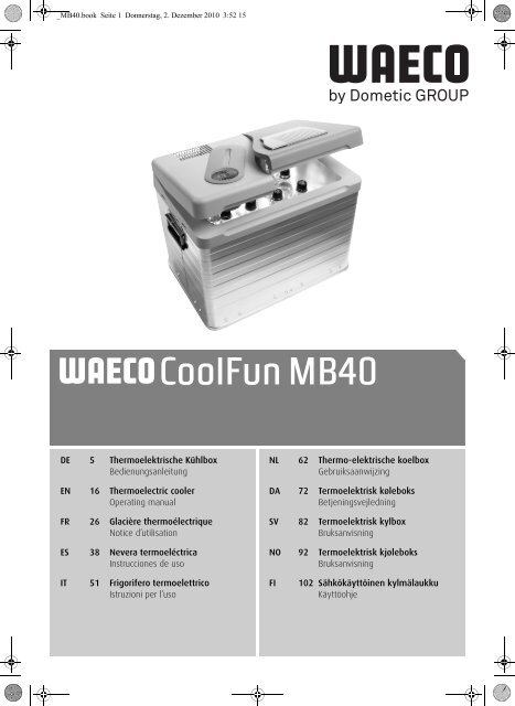 Instrucciones de uso - Waeco