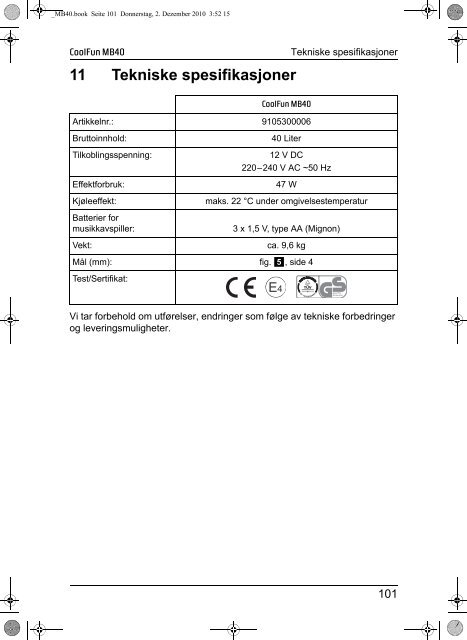 Instrucciones de uso - Waeco