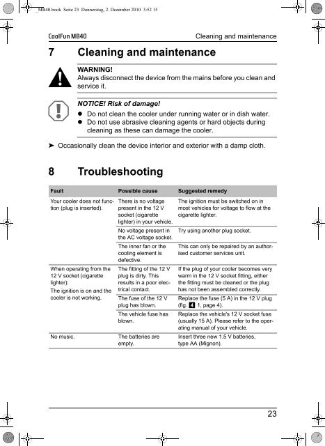 Instrucciones de uso - Waeco