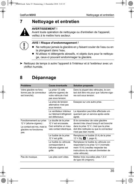 Instrucciones de uso - Waeco