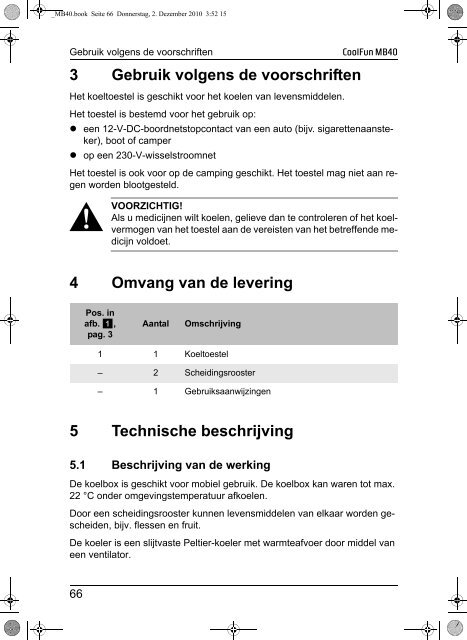 Instrucciones de uso - Waeco