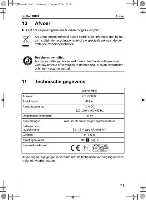 Instrucciones de uso - Waeco