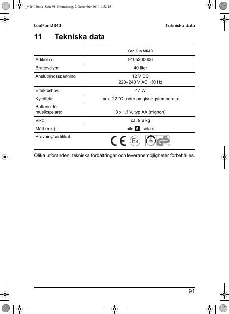 Instrucciones de uso - Waeco