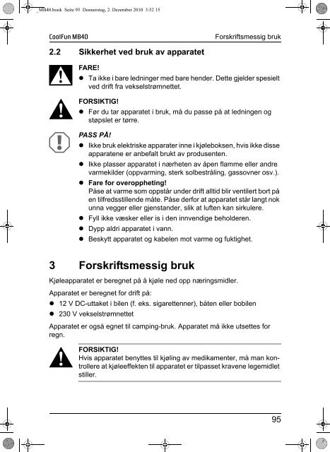 Instrucciones de uso - Waeco