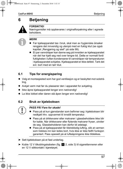 Instrucciones de uso - Waeco