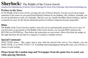 Sherlock: The Riddle of the Crown Jewels