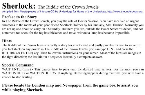 Sherlock: The Riddle of the Crown Jewels