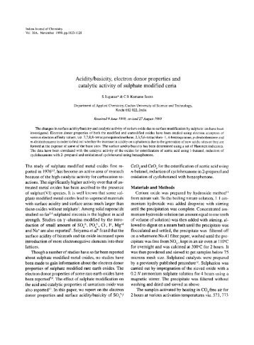 Acidity/basicity, electron donor properties and catalytic activity of ...